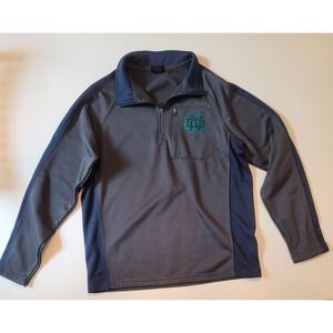 Colosseum Notre Dame Irish Quarter Zip Pullover Men's Size Small Gray Navy Green